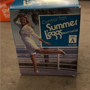 NIB Vintage Control Top Summer LEGO’s Pantyhose Size A in Nude color